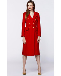 Plakinger Red Wool Double Breasted Coat