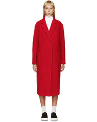 Edit Red Oversized Boiled Wool Coat