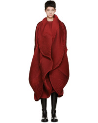 Issey Miyake Red Pleated Coat