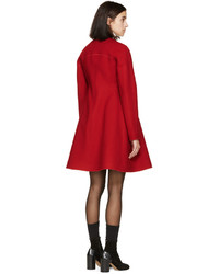 Moncler Gamme Rouge Red Wool Military Coat