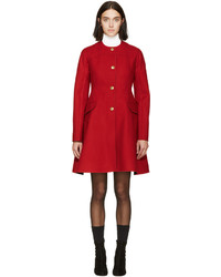 Moncler Gamme Rouge Red Wool Military Coat