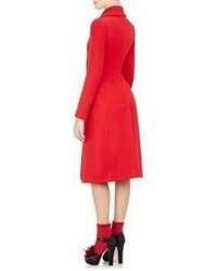 Dolce & Gabbana Twill Double Breasted Coat Red