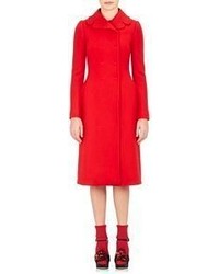 Dolce & Gabbana Twill Double Breasted Coat Red