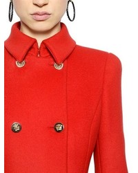 Versace Flared Double Wool Blend Coat