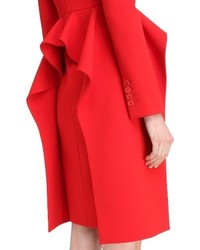 Givenchy Wool Crepe Cutaway Ruffle Coat