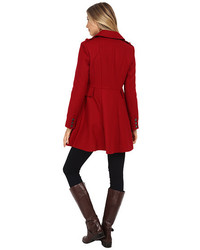 Via Spiga Wool Fit And Flare Skating Coat