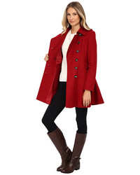 Via Spiga Wool Fit And Flare Skating Coat