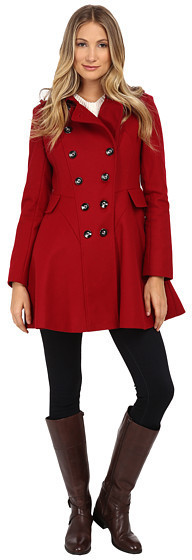 via spiga red wool coat