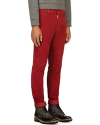 DSquared 2 Red Corduroy Cool Guy Pants