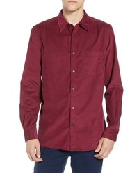 Red Corduroy Long Sleeve Shirt