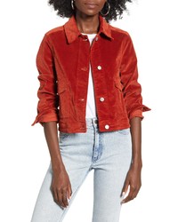 Red Corduroy Shirt Jacket
