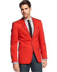 M151 Solid Cotton Blazer Red, $99 | Macy's | Lookastic
