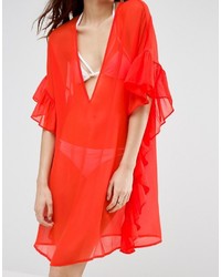 Asos Beach Cover Up With Frill