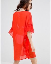 Asos Beach Cover Up With Frill