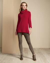 Neiman Marcus Cashmere Collection Cowl Neck 34 Sleeve Cashmere Tunic