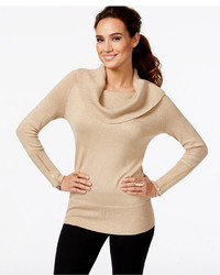 Thalia Sodi Zipper Embellished Cowl Neck Sweater Only At Macys