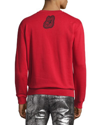 McQ Alexander Ueen Crazy Bunny Cotton Sweatshirt Red
