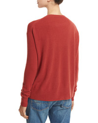 Vince Boxy Cashmere Pullover Sweater Red