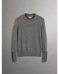 Burberry Cable Knit Yoke Cashmere Sweater