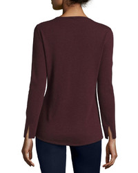 Neiman Marcus Cashmere Collection Modern Cashmere Crewneck Sweater