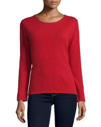 Neiman Marcus Cashmere Collection Modern Cashmere Crewneck Sweater