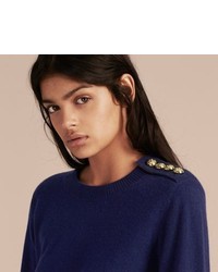 Burberry Cashmere Sweater With Crested Buttons