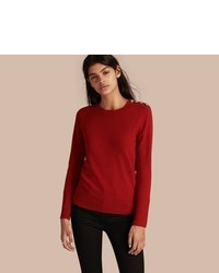 Burberry Cashmere Sweater With Crested Buttons