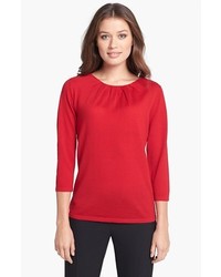 Classiques Entier Bella Luna Pleat Neck Sweater Red Tango Medium