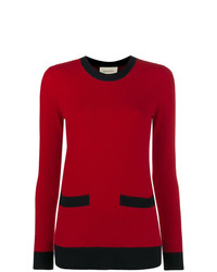 Gucci Crew Neck Cashmere Jumper With Front Pockets