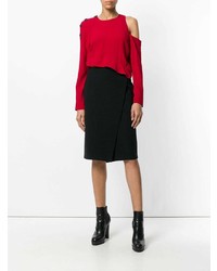 Proenza Schouler Cut Out Shoulder And Frill Detail Sweater