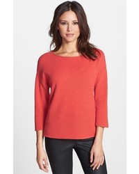 Eileen Fisher Yak Wool Blend Sweater Red Lory Medium P