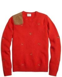 Brooks Brothers Embroidered Geese And Ducks Crewneck Sweater