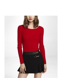 Express Bateau Neck Ribbed Sweater Red Large