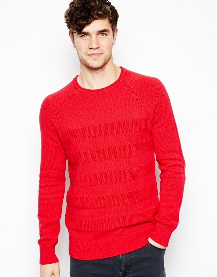 Jack Wills Varisty Graphic Crew Sweater Mens - Red, Compare