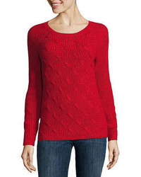 Liz Claiborne Long Sleeve Crew Neck Pullover Sweater Talls