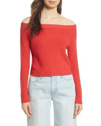 Frame Off The Shoulder Crop Sweater
