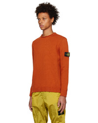 Stone Island Orange Crewneck Sweater