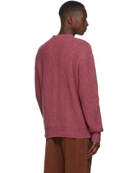 The Elder Statesman Pink Cashmere Stitch Sweater