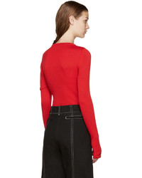 Jacquemus Red Asymmetric Sweater