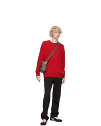Loewe Red Cashmere Anagram Stitch Sweater