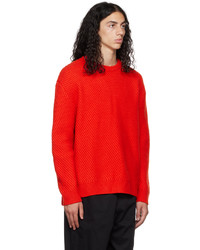 Solid Homme Red Diagonal Sweater