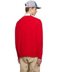 Junya Watanabe Red Graphic Sweater