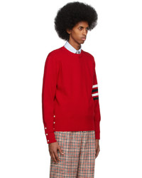 Thom Browne Red Milano 4 Bar Sweater