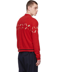 Stefan Cooke Red Slashes Sweater