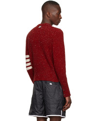 Thom Browne Red Wool 4 Bar Sweater