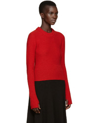 Lemaire Red Wool Short Sweater