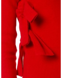 J.W.Anderson Red Wool Side Tie Jumper