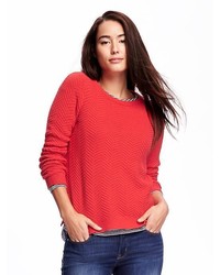 Old Navy Relaxed Textured Crew Neck Sweater For