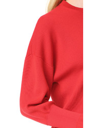 Tibi Rib Detail Sleeve Easy Pullover