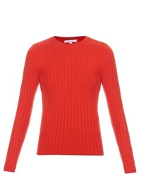 Carven Ribbed Knit Wool Blend Sweater